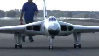 GIANT SCALE RC AVRO VULCAN FILMED BY AerialVuecouk ELVINGTON LMA MODEL SHOW 2014 [upl. by Eerok453]