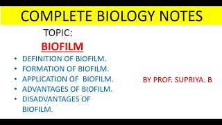 NOTES ON BIOFILM  Definition Biofilm Formation Application Of Biofilm Advantages amp Disadvantages [upl. by Wivestad]