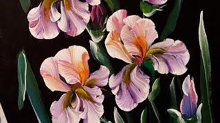 How to draw Irises decorativepainting full tutorial [upl. by Acirtal676]