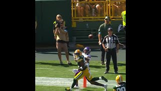 Justin Jefferson catches for a 14yard Touchdown vs Green Bay Packers [upl. by Hobey]