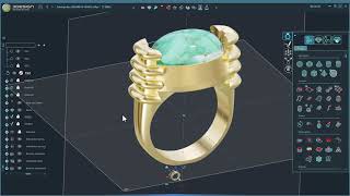 3design CAD Demo Jewellery Build  Triple hoop cabochon ring [upl. by Caryn161]