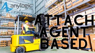 AnyLogic Tutorial  Attaching a pallet to a forklift with agentbased [upl. by Aihtniroc]