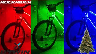 ŚWIĄTECZNY BTWIN ROCKRIDER 340  Taśma LED RGB  akumulator 12V  VLOGmas z Grubym [upl. by Enyaht]