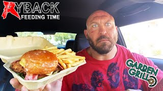 Ryback Feeding Time Garden Grill Thrillest Chicken Doughnut Sandwich with Fries Mukbang [upl. by Ing]