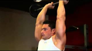 Standin overhead barbell triceps extension [upl. by Oster]