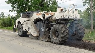 Wirtgen WR 2400 Cold Recycler In Action Video HD Milling Asphalt w Heavy Equipment [upl. by Deeyn479]