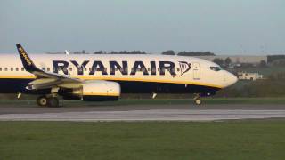 Ryanair Boeing 737800  Stunning Winter Sunlight Takeoff Cork Airport [upl. by Enelam35]