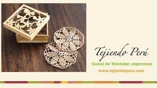 Posavasos redondos con diseño de flor tejidos a crochet [upl. by Lundt273]