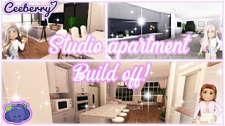 Bloxburg  Studio Apartment Build Off Challenge with Amberry and Phoeberry [upl. by Festatus747]