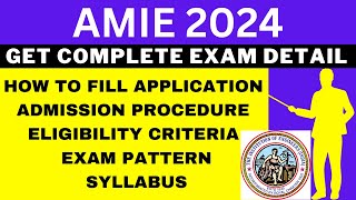 AMIE 2024 Notification Out Application Dates Eligibility Syllabus Pattern Admit Card [upl. by Ursuline606]