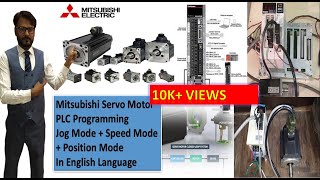 Mitsubishi Servo Motor PLC Programming amp Wiring  Jog Speed  Position Mode in English  MRJ2S20A [upl. by Yralam]