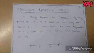 Structural analysis Maxwell Reciprocal Theorem In Hindi [upl. by Ordnassela]