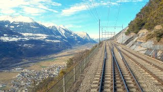 ★ 4K 2x🎥 🇨🇭Brig  Kandersteg  Basel Cab ride during winter 022020 [upl. by Hebrew]