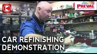 Automotive Painting Demo using the Preval Spray Gun [upl. by Lleuqram897]