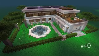 Minecraft build a large villa with a parking lot and a fountain 😎40 [upl. by Yovonnda207]