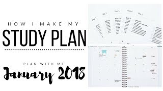 How I make my study plan  Setting goals amp Monthly overview  January 2018 plan with me  studytee [upl. by Etnuahs]