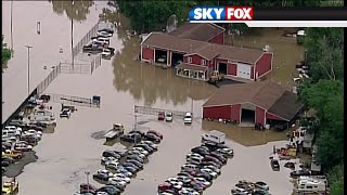 Tuscarawas River passes flood stage in Massillon [upl. by Maclay]