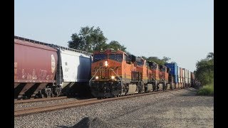 Railfanning Belle Plaine KS feat BNSF Train Action Herzog Train and Meet 7212018 [upl. by Timi128]