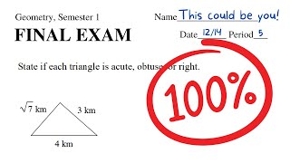 15 MINUTE Study Guide for Geometry 1 Final Exam [upl. by Acisej89]