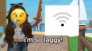 playing mm2 in the laggiest network FUNNY roblox robloxshorts robloxedit fyp [upl. by Yrollam735]