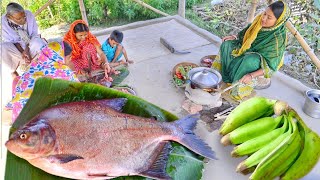 4kg সাইজের রূপচাঁদ মাছের কালিয়া সাথে কাঁচকলার কোপ্তা রান্না  fish curry recipe [upl. by Renaldo]