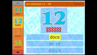 OnlineFreeSpanish  Los números 11  20  Spanish numbers 11 to 20 [upl. by Marlene]