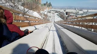 TOBOGGAN RUN AT CHATEAU FRONTENAC QUEBEC CITYQC AU 1884 [upl. by Ariahaj]