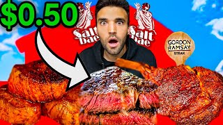 LIVING on WORLDS BEST STEAKS for 24 HOURS Gordon Ramsay Guga Foods Salt Bae amp MORE [upl. by Erica]