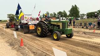 John Deere 730 high torque pulling at 500 RPM ￼ [upl. by Mallon559]