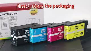 USEHOTI PGI1200XL Compatible for Canon Maxify 1200 Ink Cartridges with Canon MB2720 BK C M Y 4PK [upl. by Evelin]