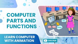 Basics of Computers  Computer Parts and Functions  Parts of Computer System Name  Animation [upl. by Douville291]