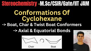 Conformation Of Cyclohexane  MScBScGateCSIR vchemicalsciences9396 [upl. by Lennon524]