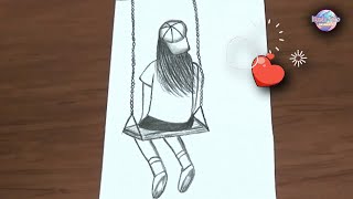 Comment dessiner une fille sur une balançoire I Dessin réaliste graphite I Tutoriel  Débutants [upl. by Wolram635]