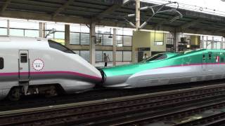 E5系やまびこ・はやて運転開始 E3系併結 小山駅 【Shinkansen E5 series with E3】 [upl. by Harrod354]