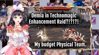 Kings Raid Technomagic Enhancement Raid ARCDIM X  35sec Demia showcase  my budget Physical team [upl. by Tan]