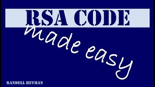 RSA code made easy [upl. by Nageet]