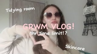 GRWM  MINI VLOG w Liesy☀️🎀• Tidying room • Skincare • Journaling • preppy aesthetic grwm vlog [upl. by Kolivas309]