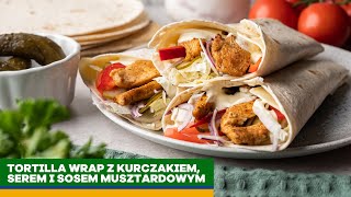 Tortilla wrap z kurczakiem gyros z serem warzywami i sosem musztardowym 🤩  KUCHNIA PEŁNA SMAKU ❤️ [upl. by Sherry]