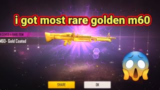 I got the most rare golden m60 skin in free fire [upl. by Sugna906]