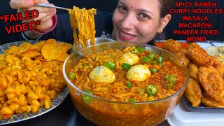 Eating Spicy🔥 Korean Ramen Curry Noodles Eggs Masala Macaroni Fried Paneer Momo  Asmr Mukbang [upl. by Inoy]