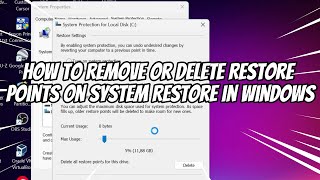 How to Remove or Delete Restore Points on System Restore in Windows [upl. by Cirde]