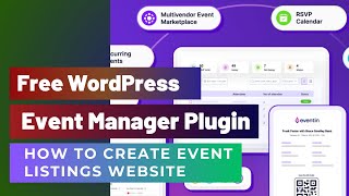 Free WordPress Event Manager Plugin  Create Event Listings Website  Eventin Plugin Tutorial [upl. by Wilonah407]