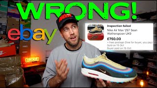 EBAY SNEAKER AUTHENTICATION WRONG Authentic sneakers FAILED INSPECTION [upl. by Akired]