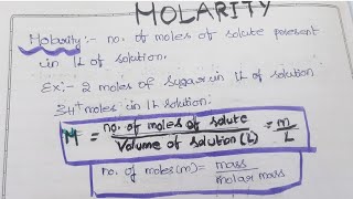 Molarity  Class11  numericals [upl. by Collimore]