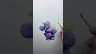 Painting Grapes in watercolor botanical shorts art arttutorial painting watercolour [upl. by Alenairam]