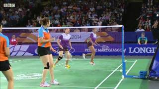 Mixed Team Bronze  SIN vs IND  WD  2014 Commonwealth Games badminton [upl. by Notsej]