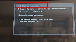 VIDEOCON D2H  303 CHANNEL SCAN Error  Problem solved  by MNR TECH [upl. by Ynnol476]