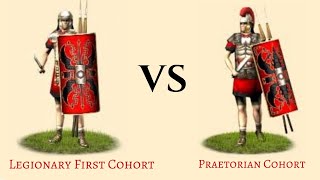 ROME TOTAL WAR REMASTERED Legionary First Cohort VS Praetorian Cohort [upl. by Yrallam]