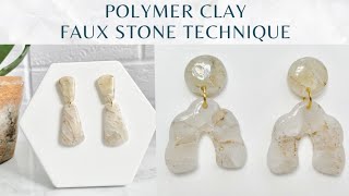 Polymer Clay Earrings  Faux Stone Technique  DIY Earrings  Trendy Earrings [upl. by Polly]