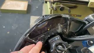 Dismantling a Honda CB1000R  Removal of the clock instrument panel [upl. by Etnoled]